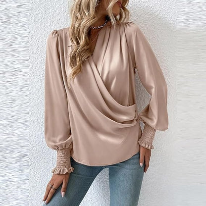 Farah - Elegante blusa con cuello en V