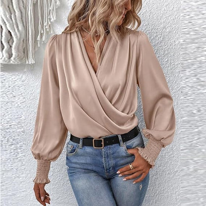 Farah - Elegante blusa con cuello en V