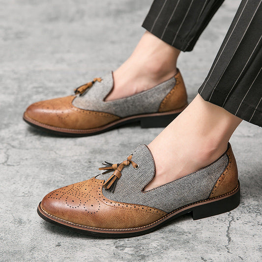 Mocasines hombre cuero textil casual - Henrik