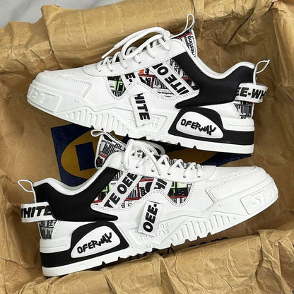 Zapatillas para hombre de suela gruesa con diseño gráfico urbano - Axel
