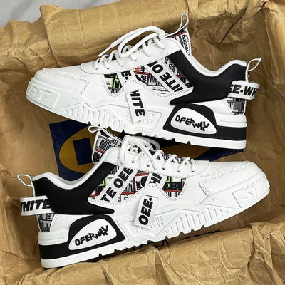 Zapatillas para hombre de suela gruesa con diseño gráfico urbano - Axel