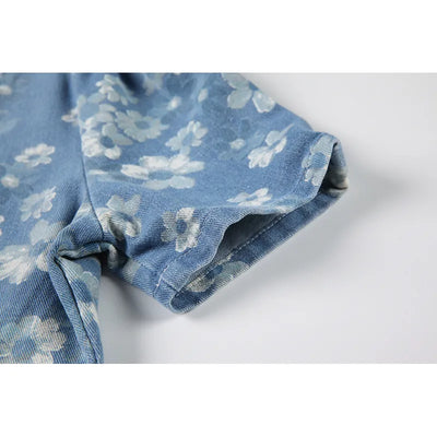 Andrea - Vestido vaquero floral azul