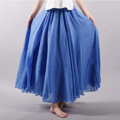 Falda plisada suelta de mujer de estilo boho - cómoda y desenfadada