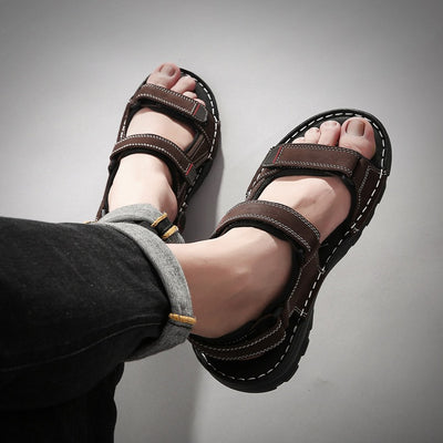 Sandalias casuales hombre tiras ajustables negras - Hanoi