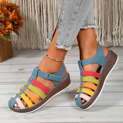 Sandalias mujer casual multicolor con tiras cruzadas y suela cómoda - Nayeli
