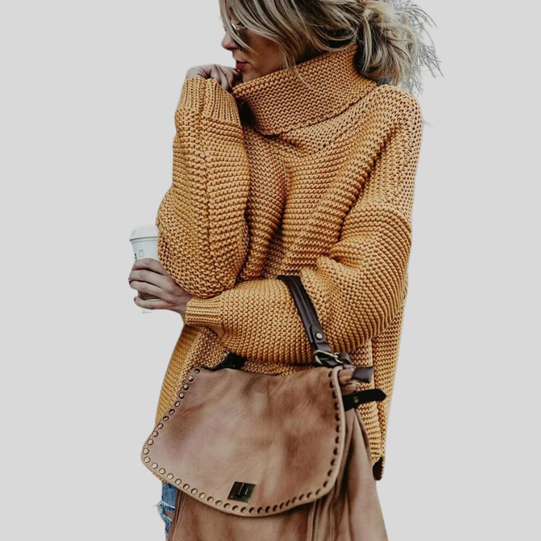 Kia - Jersey de punto grueso con cuello alto