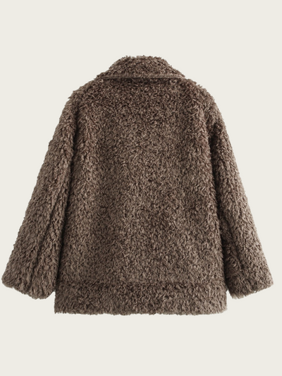 Abrigo de mujer fleece con solapa ancha - Daria