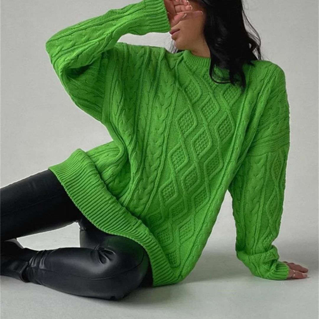 Enna - Vestido de punto texturizado con diseño de punto por cable y corte holgado