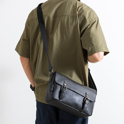 Bolso bandolera para hombre cuero sintético hebillas vintage - Mateo