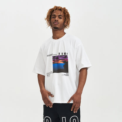 Camiseta oversize hombre algodón estampado gráfico - Joel