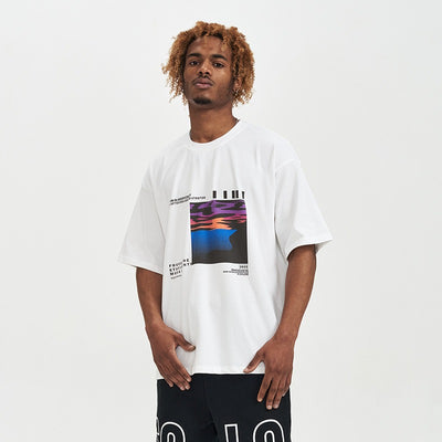 Camiseta oversize hombre algodón estampado gráfico - Joel