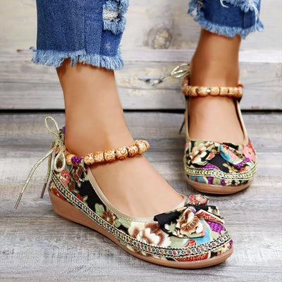 Pia - Zapatos planos de mujer con estampado floral