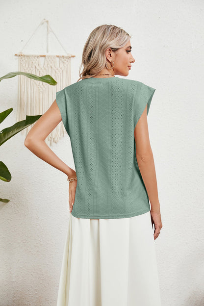 Tete - Camiseta chaleco de verano con mangas cortas huecas