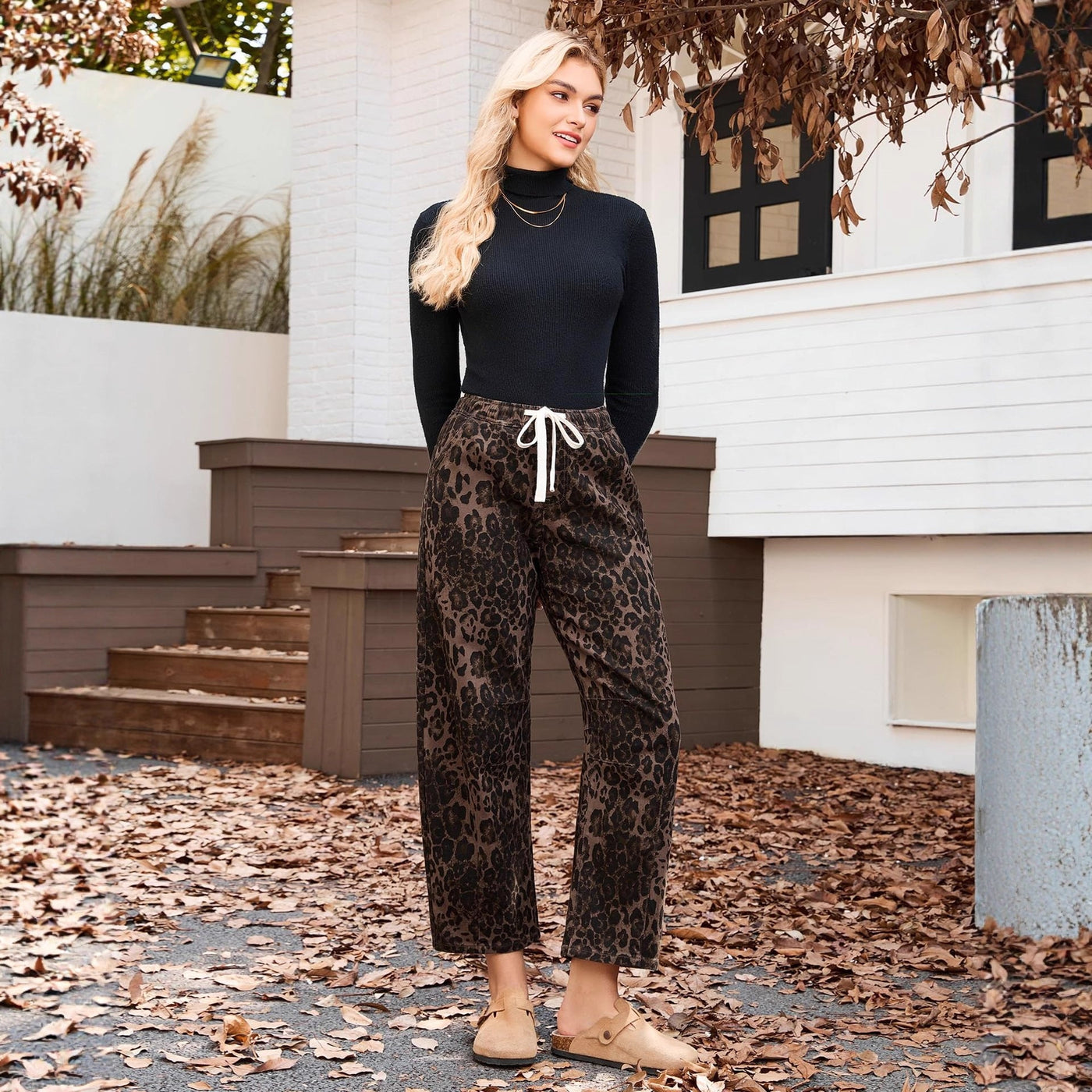 Pantalones para mujer rectos de cintura elástica - Naydine