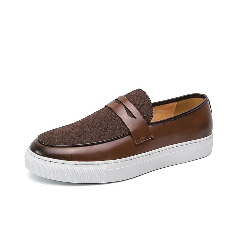 Mocasines hombre casuales cuero marrón estilo británico - Camden