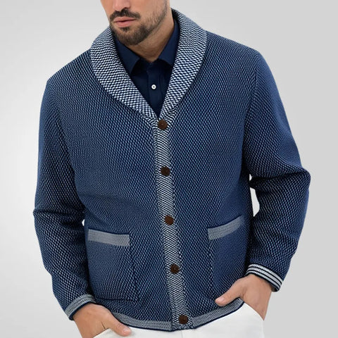 Olivier - Abrigo casual de punto jacquard para hombre