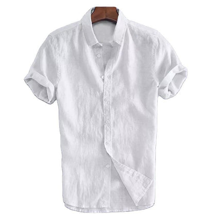 Camisa hombre lino manga corta estilo casual - Iván
