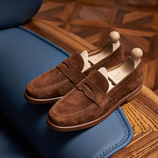 Mocasines hombre cuero genuino estilo clásico marrón - Whitmore
