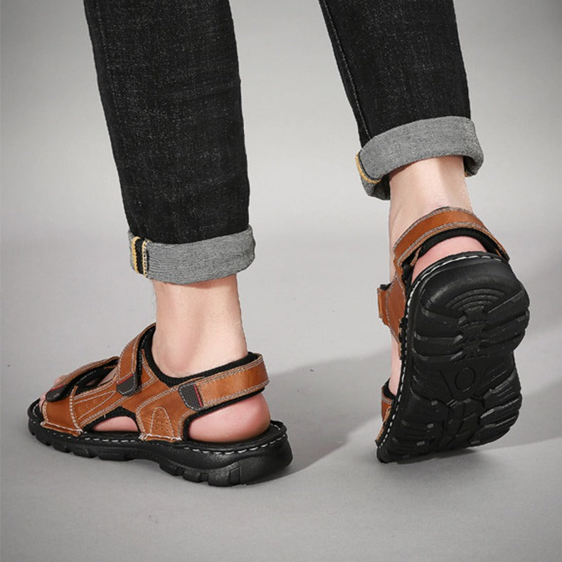 Sandalias casuales hombre tiras ajustables negras - Hanoi