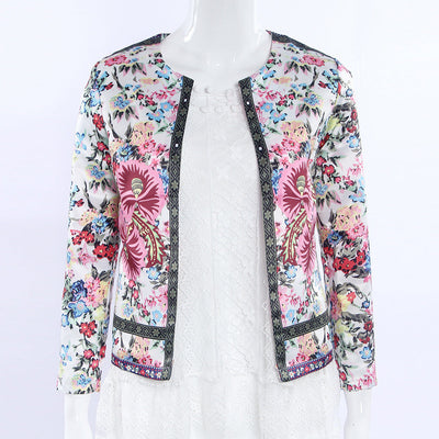 Natascha - Blazer boho de satén con un precioso estampado floral