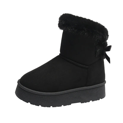 Botines de invierno para mujer con lazo y forro térmico - Bianka