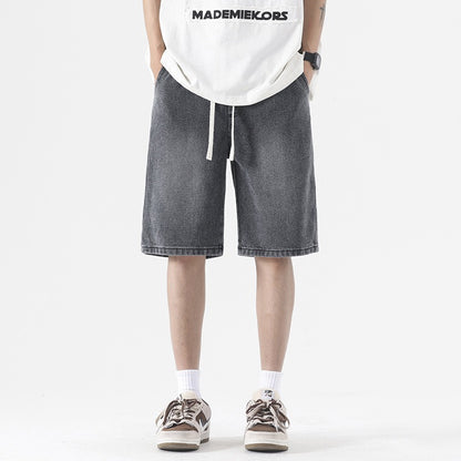 Pantalones cortos para hombre denim lavado con estilo holgado - Matías