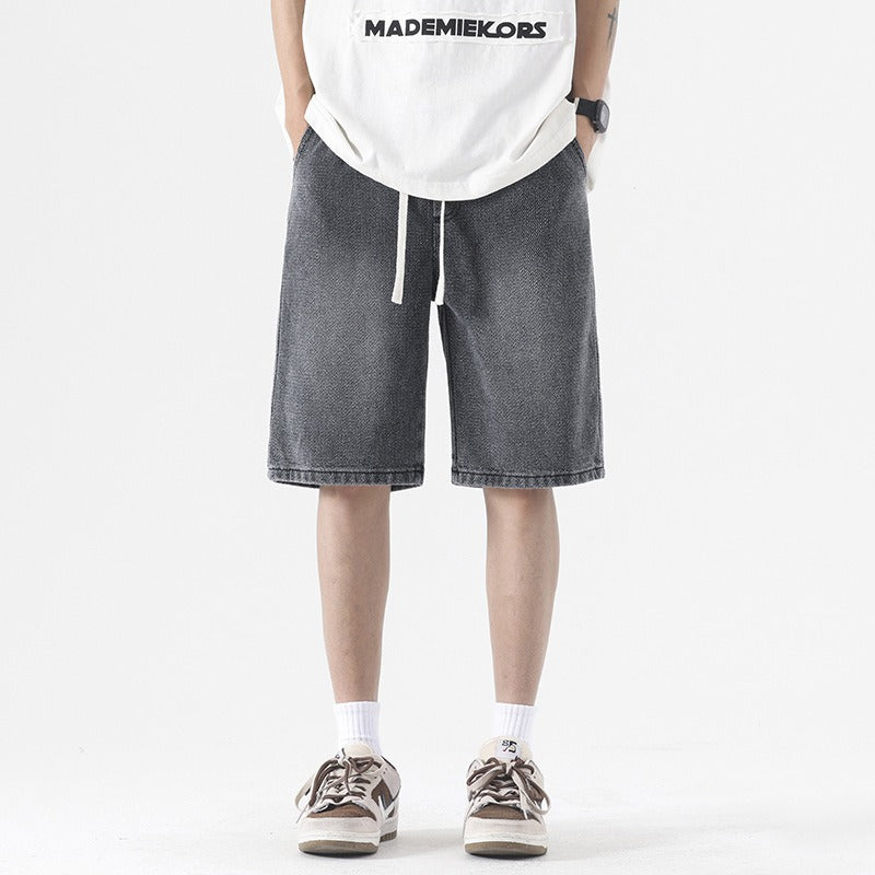 Pantalones cortos para hombre denim lavado con estilo holgado - Matías