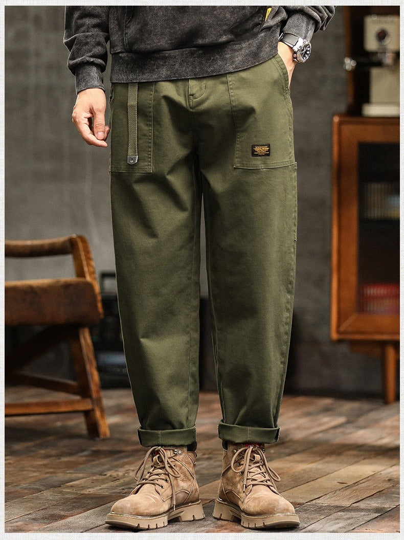 Pantalón casual hombre algodón resistente estilo cargo recto - Marcos
