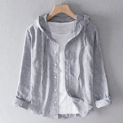 Camisa casual a rayas para hombre - con capucha
