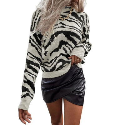 Leonor - Jersey con estampado animal y escote redondo