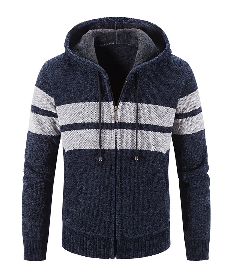 Chaqueta de punto para hombre con capucha y forro termico - Tobias