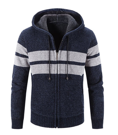 Chaqueta de punto para hombre con capucha y forro termico - Tobias