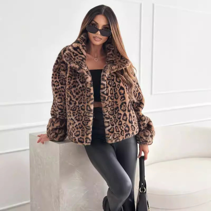 Chaqueta polar con estampado de leopardo - Nani