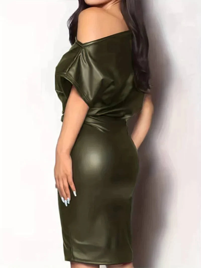 AMBER - Vestido sexy de cuero