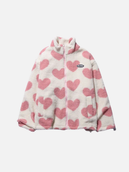 Renata - Romántica chaqueta de mujer con diseño de corazón de doble cara