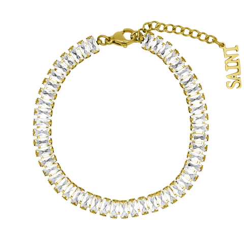 Pulsera Prestige Icy Baguette chapada en oro de 18 quilates