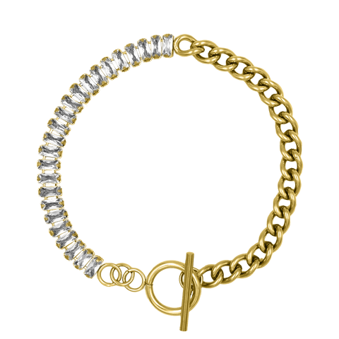 Pulsera Prestige T-Bar chapada en oro de 14 quilates