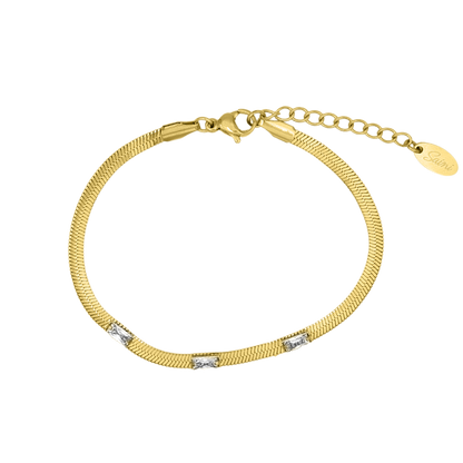 Pulsera Signature Sleek chapada en oro de 14 quilates