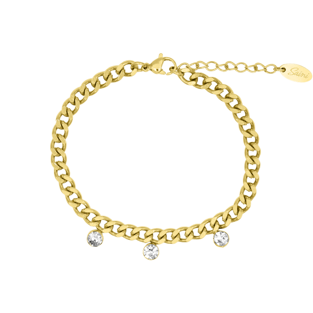 Pulsera Signature Stones chapada en oro de 14 quilates