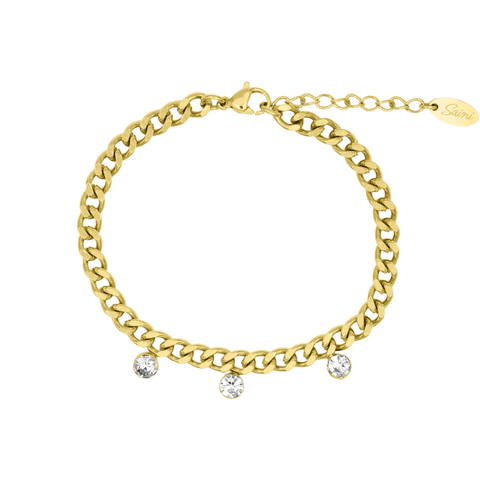 Pulsera Signature Stones chapada en oro de 14 quilates