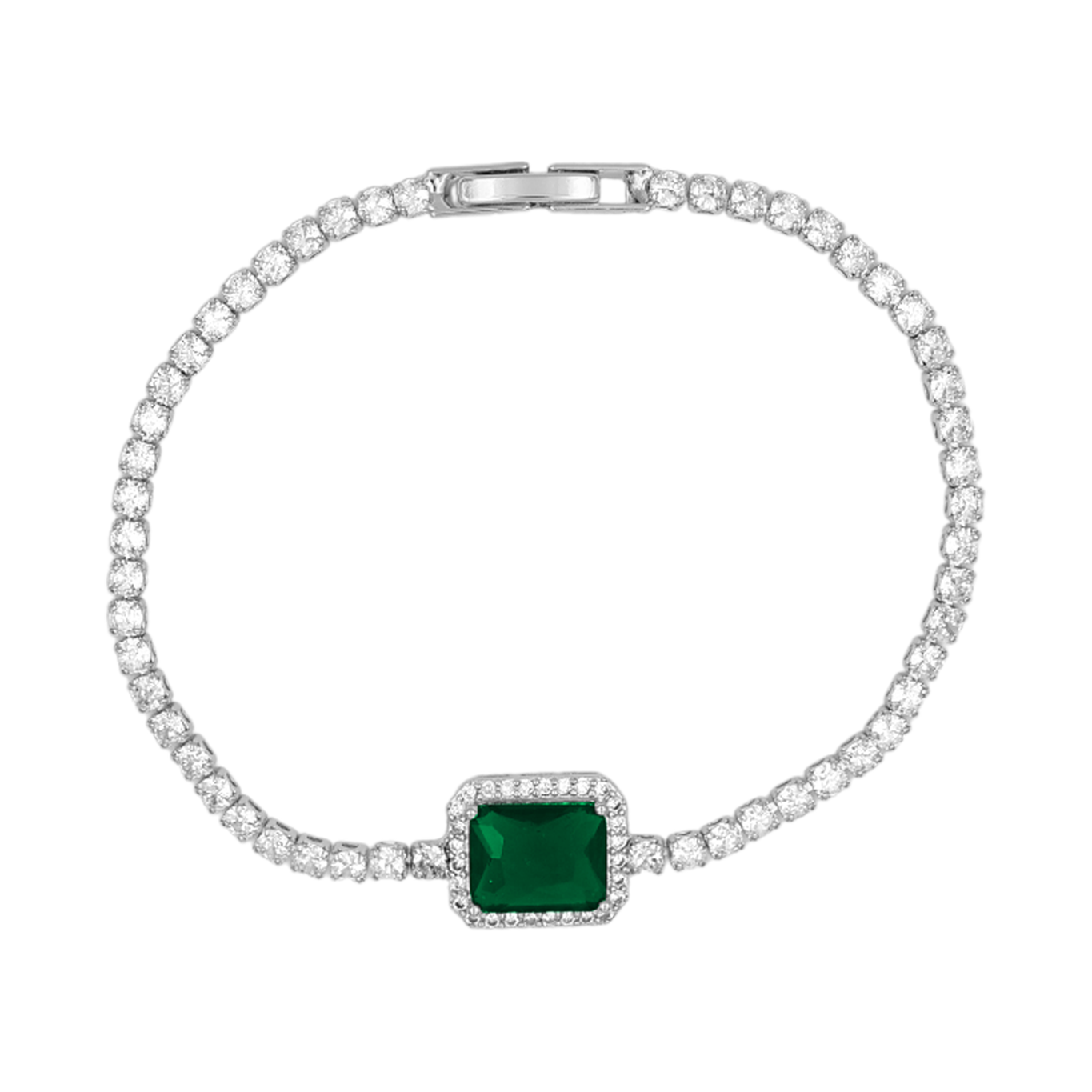 Pulsera Esmeralda 14K baño de oro