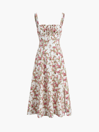 Sophie - Vestido midi estampado con aberturas: Elegance for Weddings