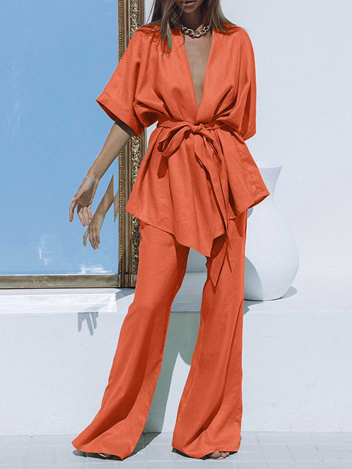 Gema - Conjunto de dos piezas con lazo oversize