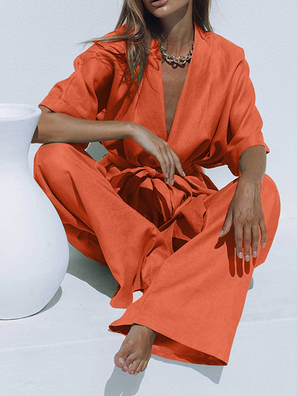 Gema - Conjunto de dos piezas con lazo oversize