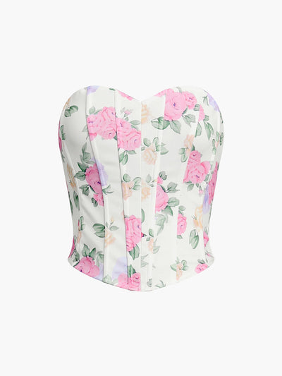 Nora - Corsé con escote corazón de flores