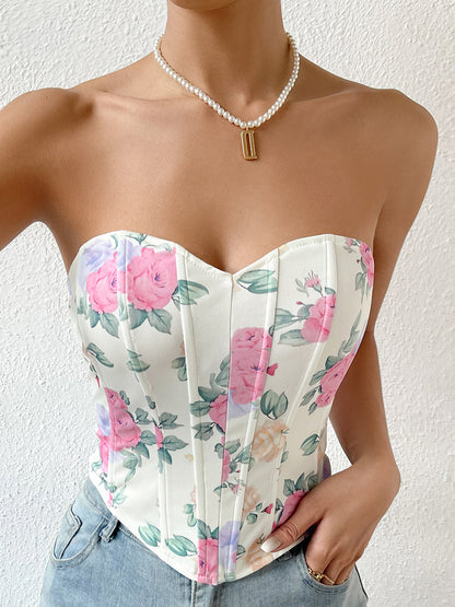 Nora - Corsé con escote corazón de flores