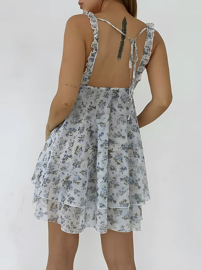 Bailey - Vestido Corto Halter Estampado Floral Multicolor