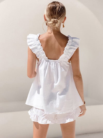 Micaela - Boho Ruffle Shorts Set
