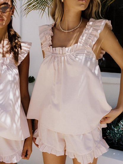 Micaela - Boho Ruffle Shorts Set