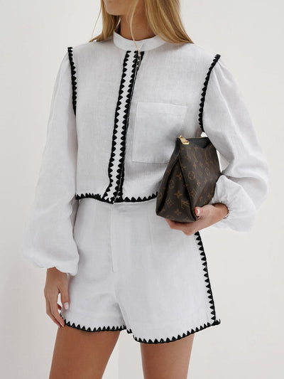 Lu - Conjunto de pantalón corto en contraste